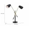 Zuo Modern Tanner Table Lamp Black And Brass - With DImensions - Zuo Modern Tanner Table Lamp Black And Brass - With DImensions