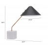 Zuo Modern Pike Table Lamp Black And White - With Dimensions