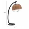 Zuo Modern Brentwood Table Lamp Brown And Black - With Dimensions - Zuo Modern Brentwood Table Lamp Brown And Black - With Dimensions