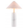 Zuo Modern Ciara Table Lamp Beige And White - Front and Lit