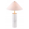 Zuo Modern Ciara Table Lamp Beige And White - Front and Lit