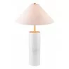 Zuo Modern Ciara Table Lamp Beige And White - Front and Lit - Zuo Modern Ciara Table Lamp Beige And White - Front and Lit