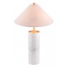 Zuo Modern Ciara Table Lamp Beige And White - Top Angled and Lit