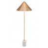 Zuo Modern Bianca Floor Lamp Brass And White - Top Angled