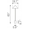 Zuo Modern Bianca Floor Lamp Brass And White - Dimension Sheet
