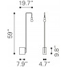 Zuo Modern Lancia Floor Lamp Black - Dimension Sheet