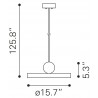 Zuo Modern Mozu Ceiling Lamp Gold And Black - Dimensions Sheet