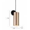 Zuo Modern Martiza Ceiling Lamp Gold And Black - With Dimension