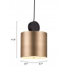 Zuo Modern Myson Ceiling Lamp Gold And Black - With Dimensions