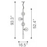 Zuo Modern Zatara Ceiling Lamp Brass - Dimension Sheet