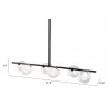 Zuo Modern Keyoz Ceiling Lamp Black - With Dimensions - Zuo Modern Keyoz Ceiling Lamp Black - With Dimensions