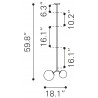 Zuo Modern Constance Ceiling Lamp Brass - Dimensions Sheet