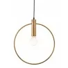 Zuo Modern Irenza Ceiling Lamp Brass - Front and Lit - Zuo Modern Irenza Ceiling Lamp Brass - Front and Lit