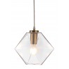 Zuo Modern Jenny Ceiling Lamp Brass - Close-up and Lit