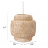 Zuo Modern Finch Ceiling Lamp Natural - With Dimensions