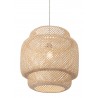 Zuo Modern Finch Ceiling Lamp Natural - Bottom Angled and Lit