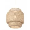 Zuo Modern Finch Ceiling Lamp Natural - Bottom Angled and Lit - Zuo Modern Finch Ceiling Lamp Natural - Bottom Angled and Lit