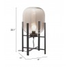Zuo Modern Wonderwall Table Lamp Black - With Dimensions