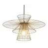 Zuo Modern Azzi Ceiling Lamp Gold - Front and Lit - Zuo Modern Azzi Ceiling Lamp Gold - Front and Lit