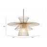 Zuo Modern Azzi Ceiling Lamp Gold - With Dimensions