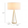 Zuo Modern Sascha Table Lamp White And Brass - 