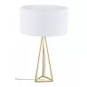 Zuo Modern Sascha Table Lamp White And Brass - Side Unlit - Zuo Modern Sascha Table Lamp White And Brass - Side Unlit