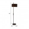 Zuo Modern Lonte Floor Lamp Black - With Dimensions