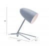 Zuo Modern Jamison Table Lamp Gray - With Dimensions