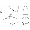 Zuo Modern Jamison Table Lamp Gray - Dimension Sheet