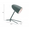 Zuo Modern Jamison Table Lamp Green - With Dimensions 