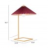 Zuo Modern Charo Table Lamp Red And Gold - With Dimensions