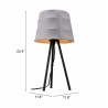 Zuo Modern Mozzi Table Lamp Gray And Black - With Dimensions