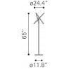 Zuo Modern Garza Floor Lamp Brass - Dimension Sheet