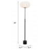 Zuo Modern Wisteria Floor Lamp White - With Dimensions