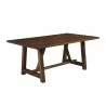 Alpine Furniture Arendal Trestle Rectangular Dining Table, Burnished Dark Oak - Front Side Angle - Alpine Furniture Arendal Trestle Rectangular Dining Table, Burnished Dark Oak - Front Side Angle
