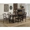 Alpine Furniture Arendal Trestle Rectangular Dining Table, Burnished Dark Oak- Lifestyle - Alpine Furniture Arendal Trestle Rectangular Dining Table, Burnished Dark Oak- Lifestyle