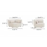 Amelia Corner Chair Warm White- dimension