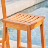 Vifah Olina Honey Eucalyptus Wooden Outdoor Dining Stool (2pcs), Closeup View