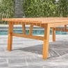 Vifah Kapalua Honey Nautical Eucalyptus Wooden Outdoor Sofa Table, Seat Closeup View - Vifah Kapalua Honey Nautical Eucalyptus Wooden Outdoor Sofa Table, Seat Closeup View