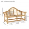 Anderson Teak Marlborough 2-Seater Bench- dimension - Anderson Teak Marlborough 2-Seater Bench- dimension