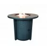 Crawford and Burke Haines Black Metal and Tile Round Fire Pit with Glass Rocks, Frontview - Crawford and Burke Haines Black Metal and Tile Round Fire Pit with Glass Rocks, Frontview