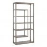 Sunpan Kenzie Bookcase in Grey - Front Side Angle