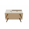 Manhattan Comfort Tribeca 35.43 Mid-Century Modern TV Stand with Solid Wood Legs in Off White Bottom - Manhattan Comfort Tribeca 35.43 Mid-Century Modern TV Stand with Solid Wood Legs in Off White Bottom