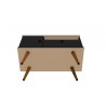 Manhattan Comfort Tribeca 35.43 Mid-Century Modern TV Stand with Solid Wood Legs in Black bottom