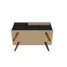 Manhattan Comfort Tribeca 35.43 Mid-Century Modern TV Stand with Solid Wood Legs in Black bottom - Manhattan Comfort Tribeca 35.43 Mid-Century Modern TV Stand with Solid Wood Legs in Black bottom