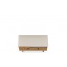 Manhattan Comfort Tribeca 35.43 Mid-Century Modern TV Stand with Solid Wood Legs in Off White and Nature Top