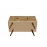 Manhattan Comfort Tribeca 35.43 Mid-Century Modern TV Stand with Solid Wood Legs in Off White and Nature Bottom - Manhattan Comfort Tribeca 35.43 Mid-Century Modern TV Stand with Solid Wood Legs in Off White and Nature Bottom