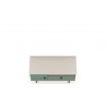 Manhattan Comfort Tribeca 35.43 Mid-Century Modern TV Stand with Solid Wood Legs in Off White and Green Mint Top