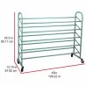 Oceanstar 5-Tier Metal Shoe Rack - Turquoise - Dimensions - Oceanstar 5-Tier Metal Shoe Rack - Turquoise - Dimensions