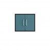 Manhattan Comfort Eiffel Floating Garage Storage Cabinet with Lock and Key in Blue Gloss